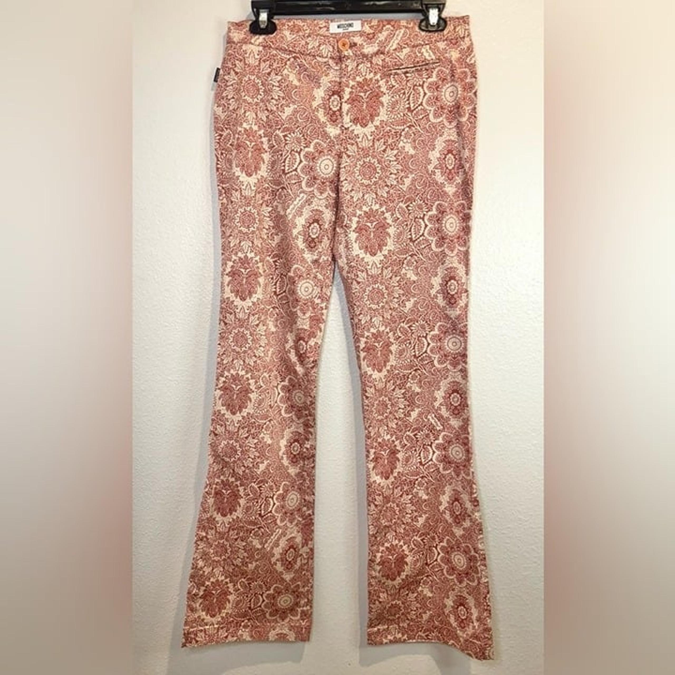 MOSCHINO JEANS Donna Boho Floral Vintage Y2K High Rise Cropped Bootcut Jean