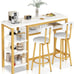 Furniture Kitchen Bar Height Table and Chairs for 2, 5-Tier Compact Dining Room