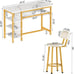 Furniture Kitchen Bar Height Table and Chairs for 2, 5-Tier Compact Dining Room