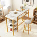 Furniture Kitchen Bar Height Table and Chairs for 2, 5-Tier Compact Dining Room