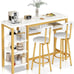 Furniture Kitchen Bar Height Table and Chairs for 2, 5-Tier Compact Dining Room