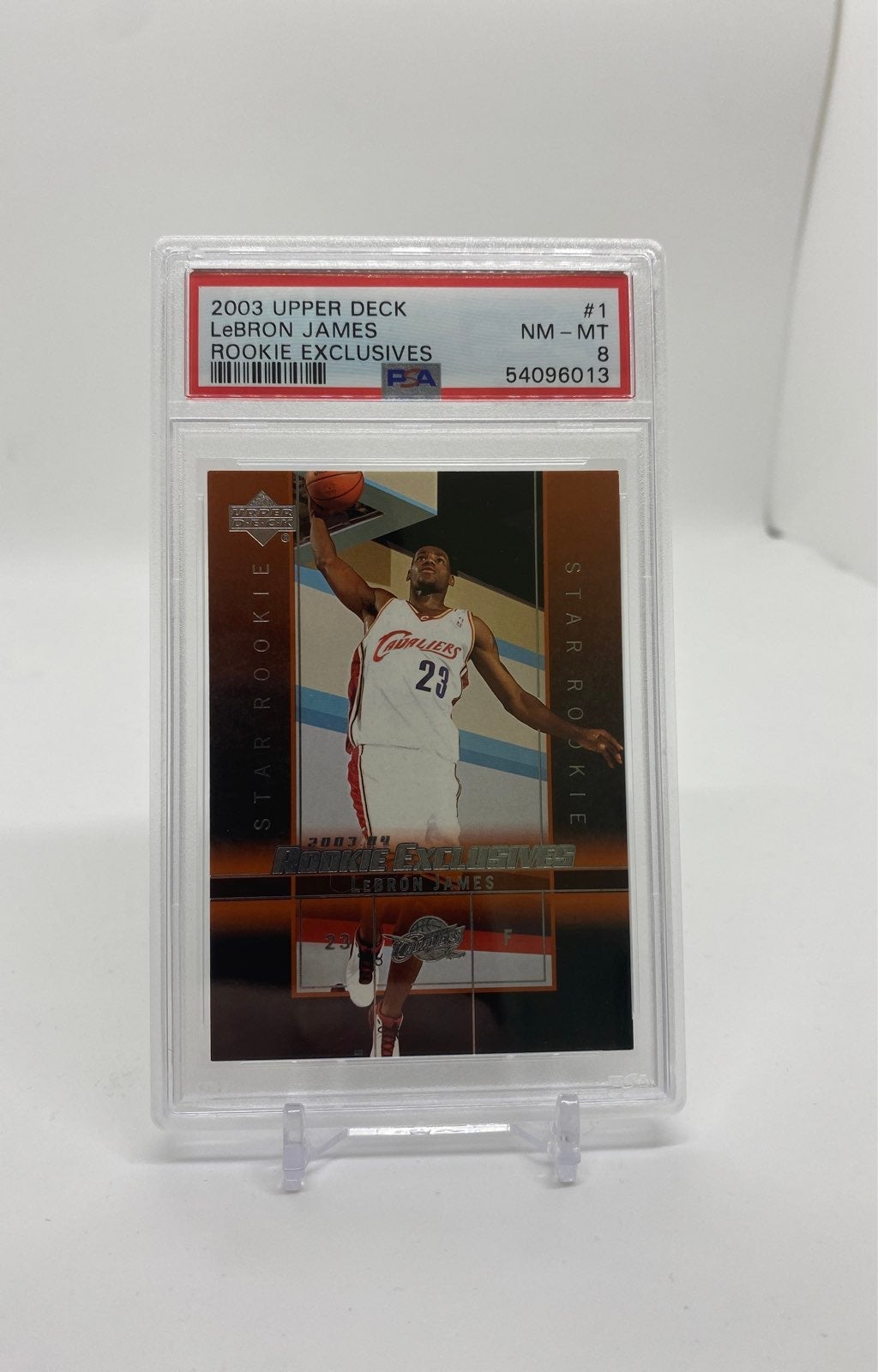 LeBron James Rookie Exclusives PSA 8