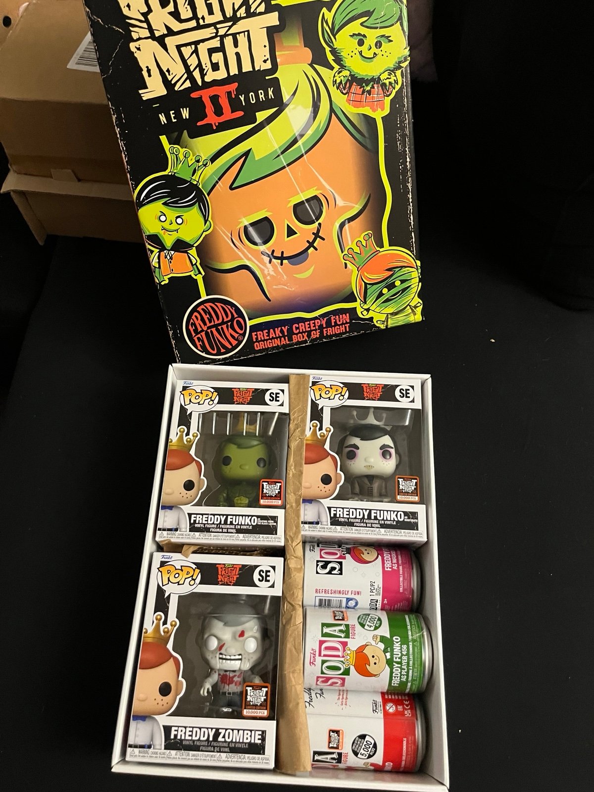 Funko Pop! Fright night box! Freddy as Nosferatu, creature and zombie + 3 sodas!