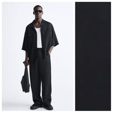 NWT. Zara Man New York Edition Black Wide Fit Pants. Size M.