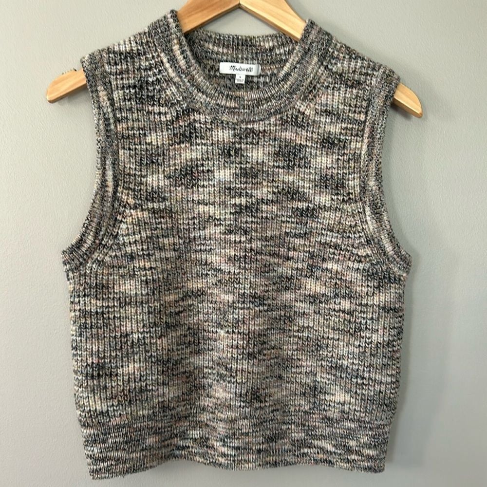 Madewell Space-Dyed Boulier Sleeveless Sweater/Vest Sz S