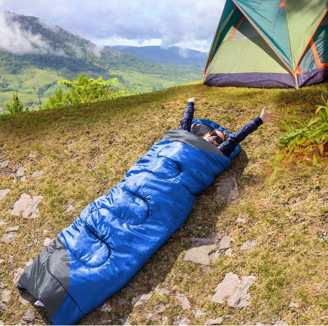 Sleeping Bags for Adults Kids Boys Girls Backpacking Hiking Camping Cotton Liner