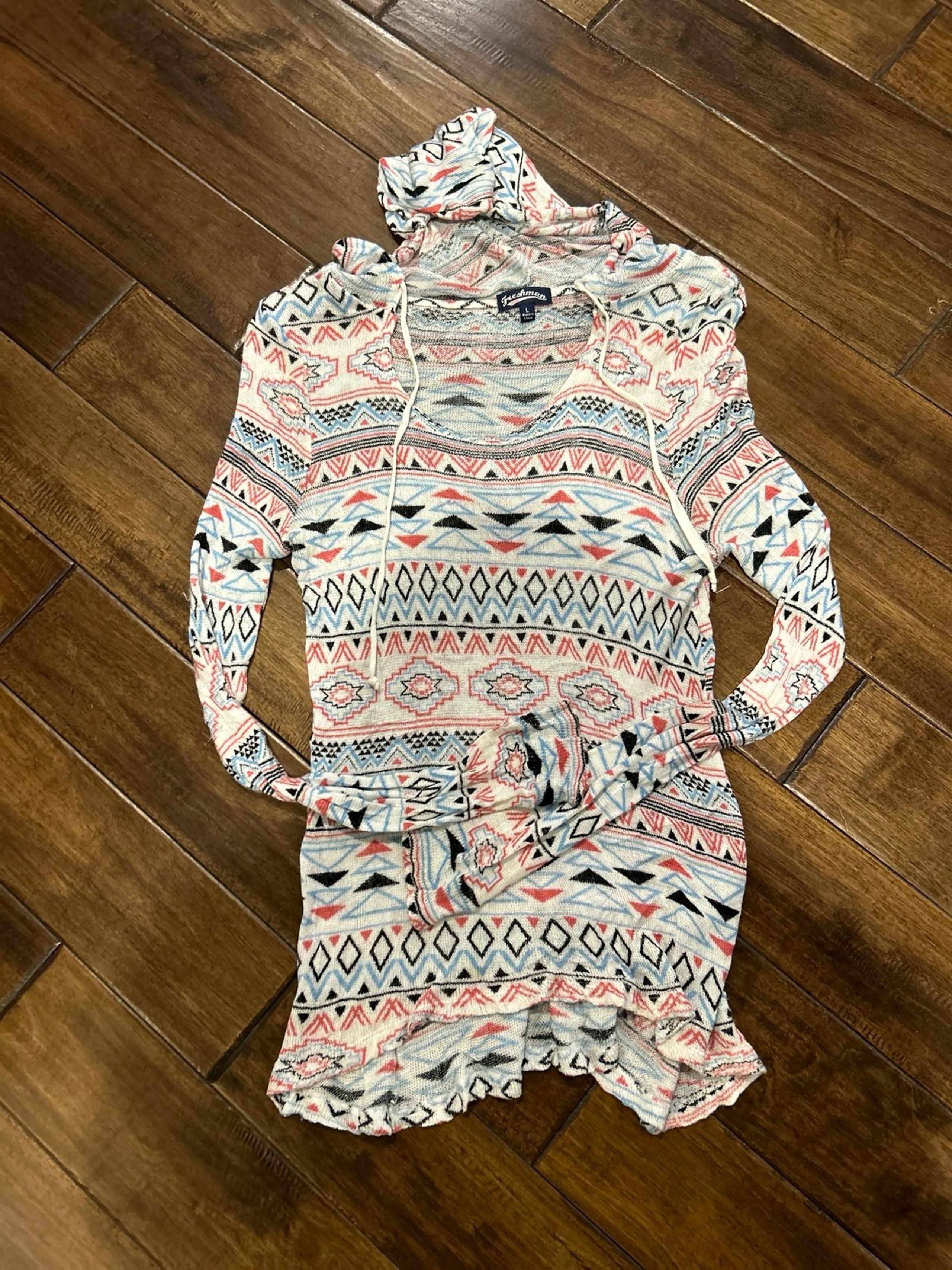 Long sleeved long length hoodie shirt