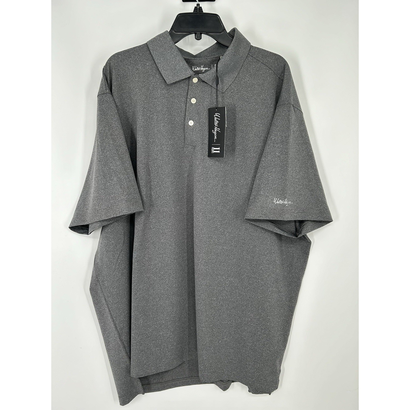 Walter Hagen Short Sleeve Polo Shirt Solid Dark Grey Stretch Mens Size 3XL