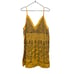Free People Arizona Nights Embellished Slip Dress Beaded Sz XS Gold Boho Party