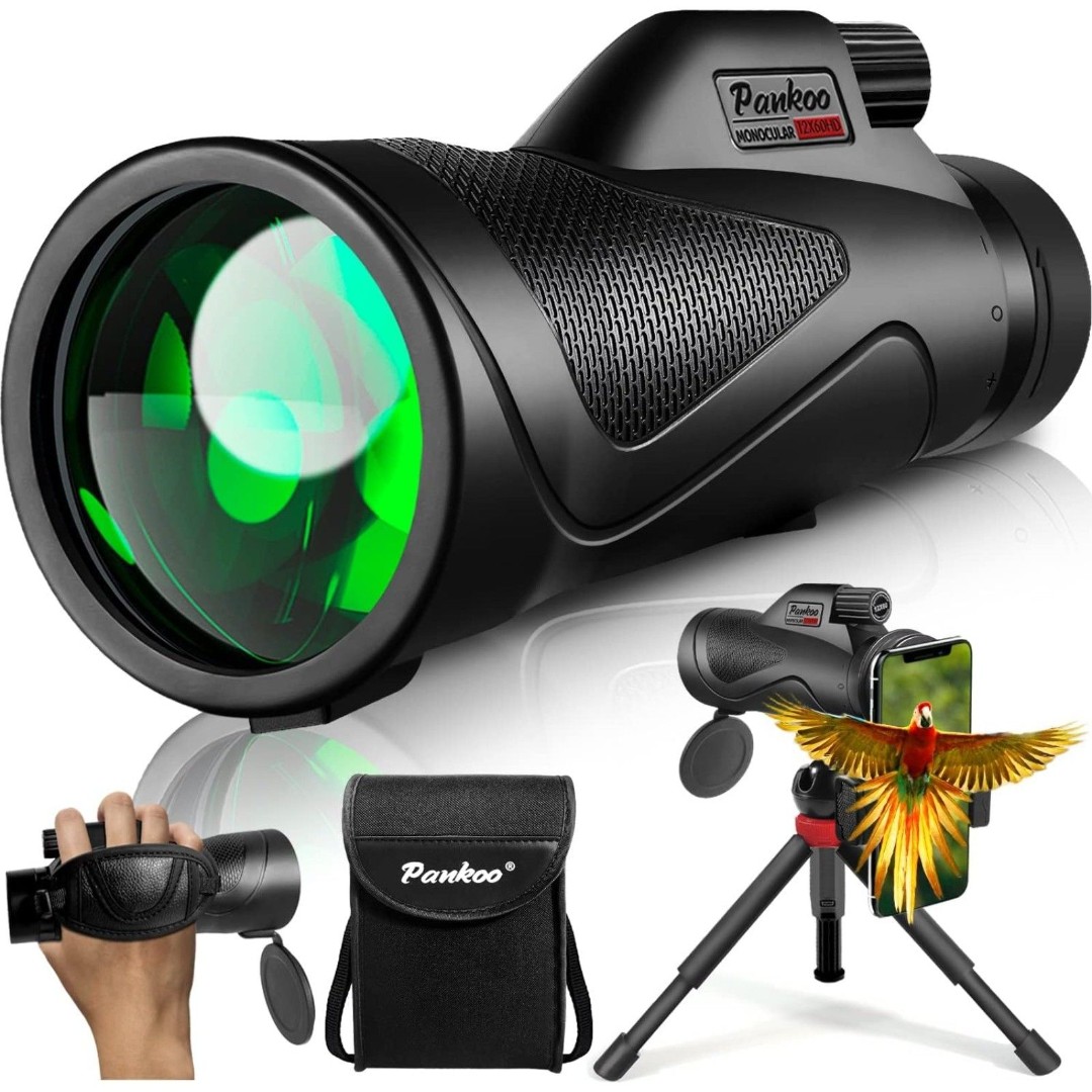 12x60 Monocular Telescope High Powered with Smartphone Adapter Tripod