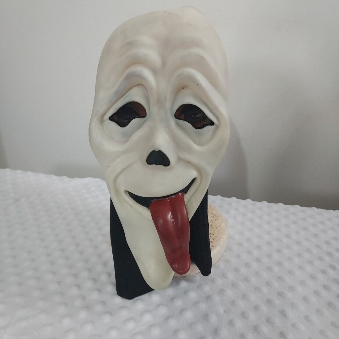 Scream Ghost Face Wassup Tongue Mask Easter Unlimited Scary Movie Halloween Vtg