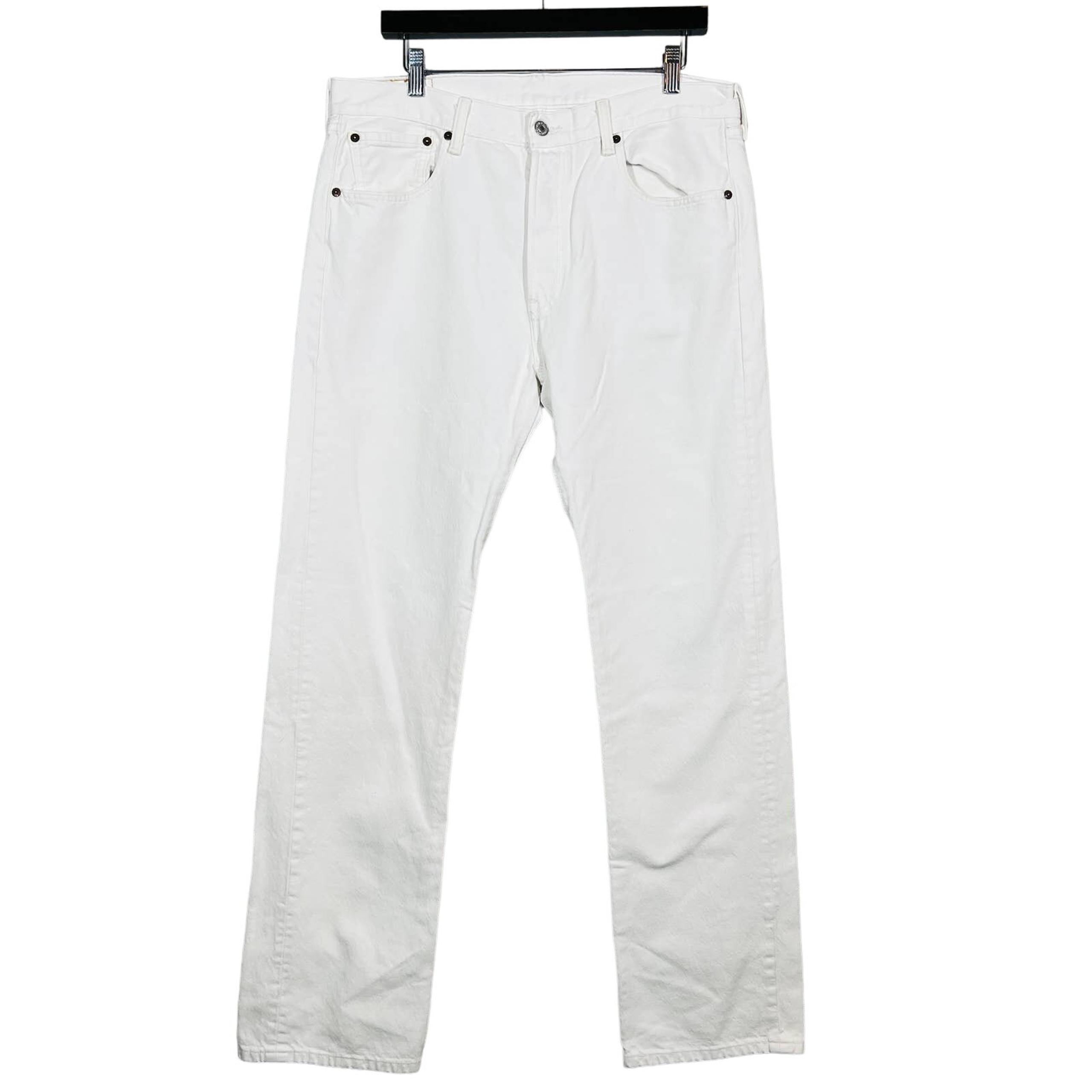 NEW! RE/DONE Levi Strauss Selvedge Denim Button Fly Straight Leg White - 36x34