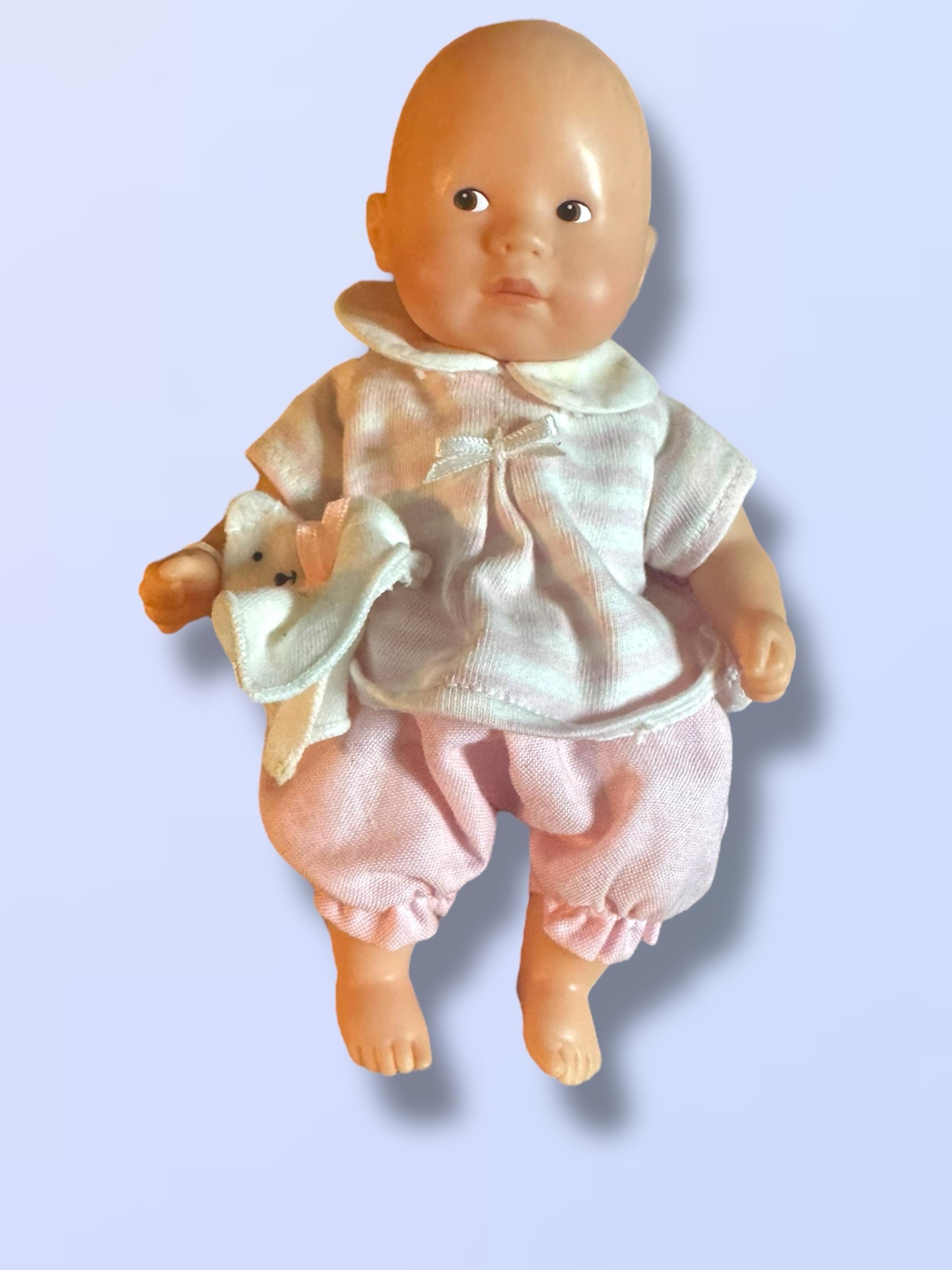 VINTAGE COROLLE MINI BABY DOLL W/ BLANKIE 6” SOFT VINYL DOLL COLLECTIBLE