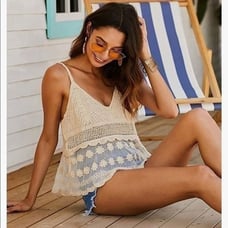 NEW Crochet And Lace Cami Top