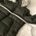 Nautica Dark Green Puffer Coat With Faux Fur Trim Hood