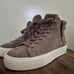 UGG Olli Woman's Suede Mole High-Top Zip-Up Sneakers Tan Brown Size 6