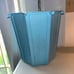 Blue Vintage Rubbermaid Bath Vanity Paneled Scalloped Edge Garbage Can