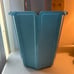 Blue Vintage Rubbermaid Bath Vanity Paneled Scalloped Edge Garbage Can