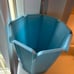 Blue Vintage Rubbermaid Bath Vanity Paneled Scalloped Edge Garbage Can