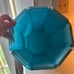 Blue Vintage Rubbermaid Bath Vanity Paneled Scalloped Edge Garbage Can