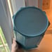 Blue Vintage Rubbermaid Bath Vanity Paneled Scalloped Edge Garbage Can