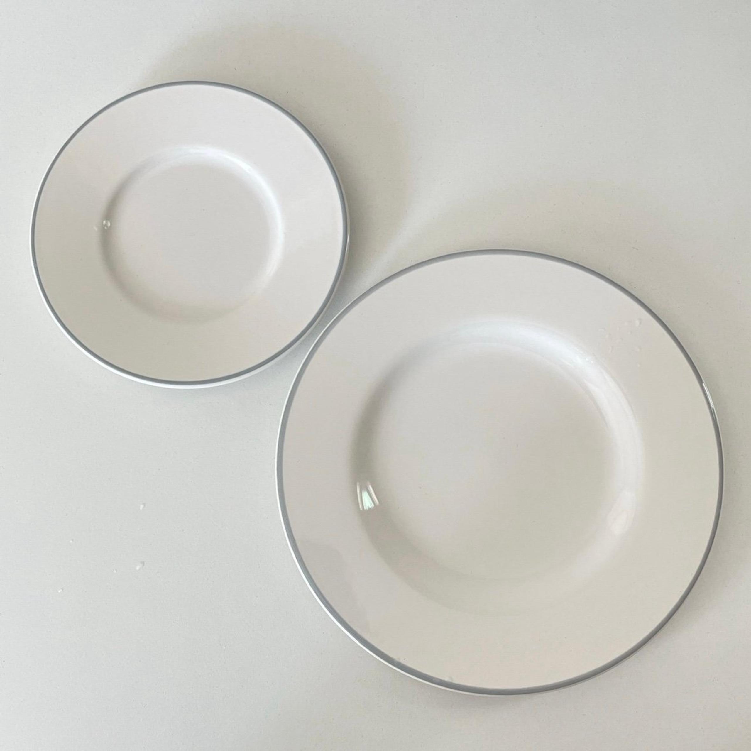 2pc Pfaltzgraff  "Copyright” White Salad Plate 8” & Dessert 6” USA Excellent