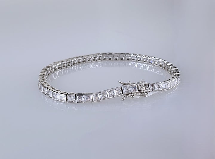 Solid Sterling Silver 2ct Diamond Womens Tennis Bracelet Ladies Jewelry 7.5 NEW