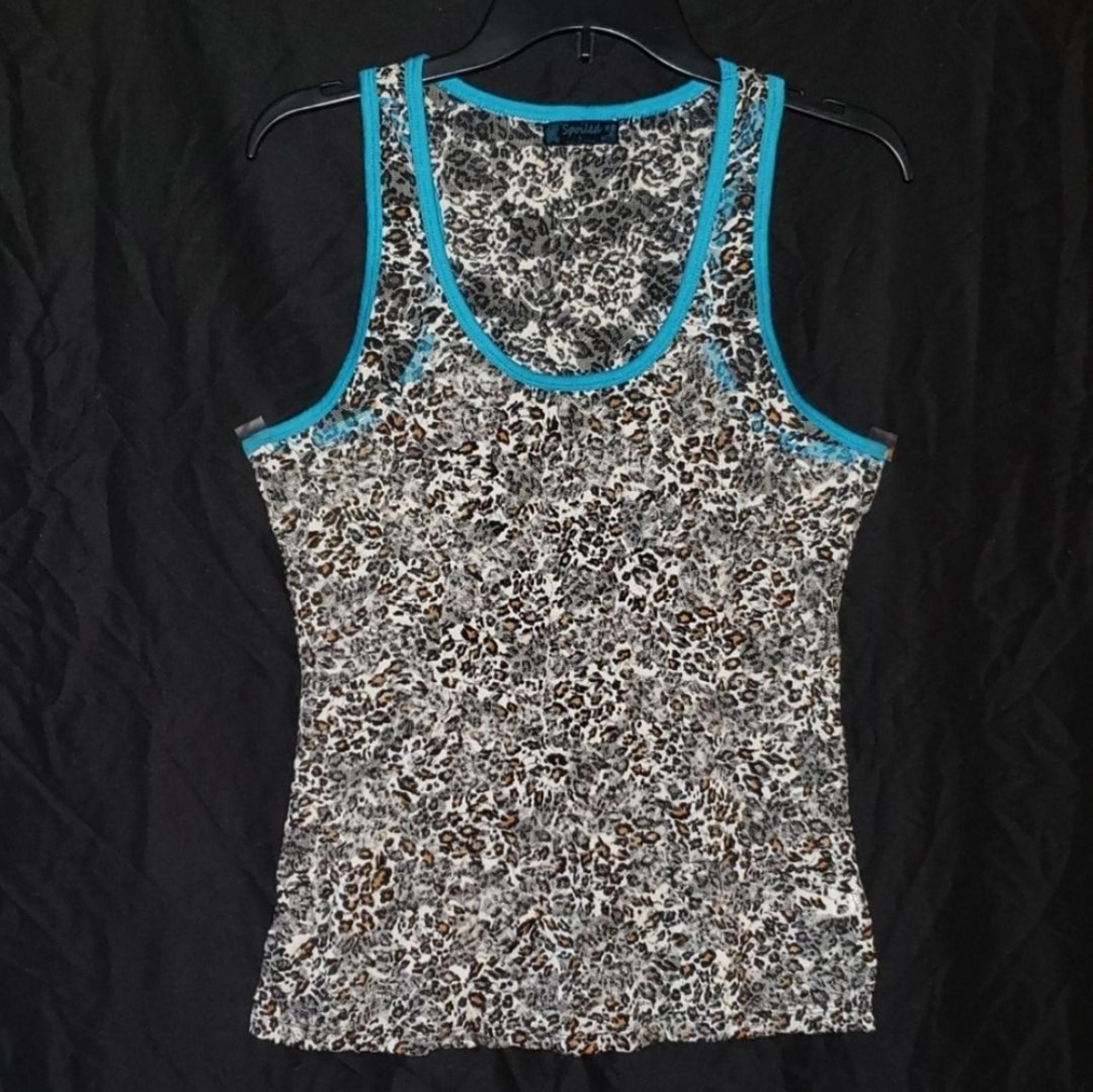 Spoiled leopard print lace tank top