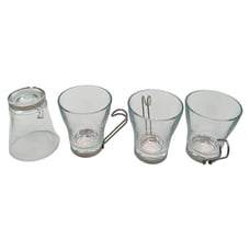 Bermiolli Rocco Contemporary Mid-Century Modern Cappuccino Mugs Industrial Glass