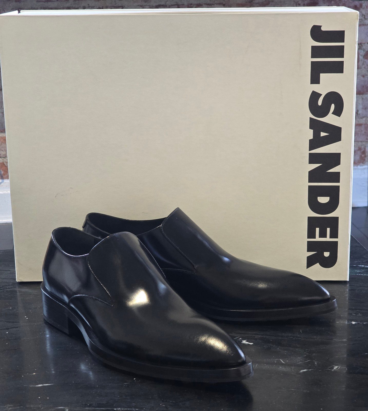 Jil Sander Angkor leather dress loafers, 44