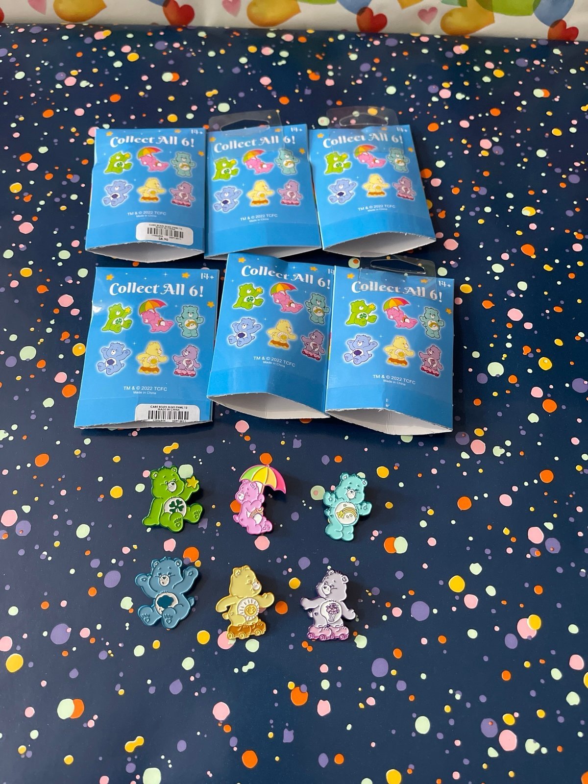 Care Bears Enamel Pin Set Complete Set of 6
