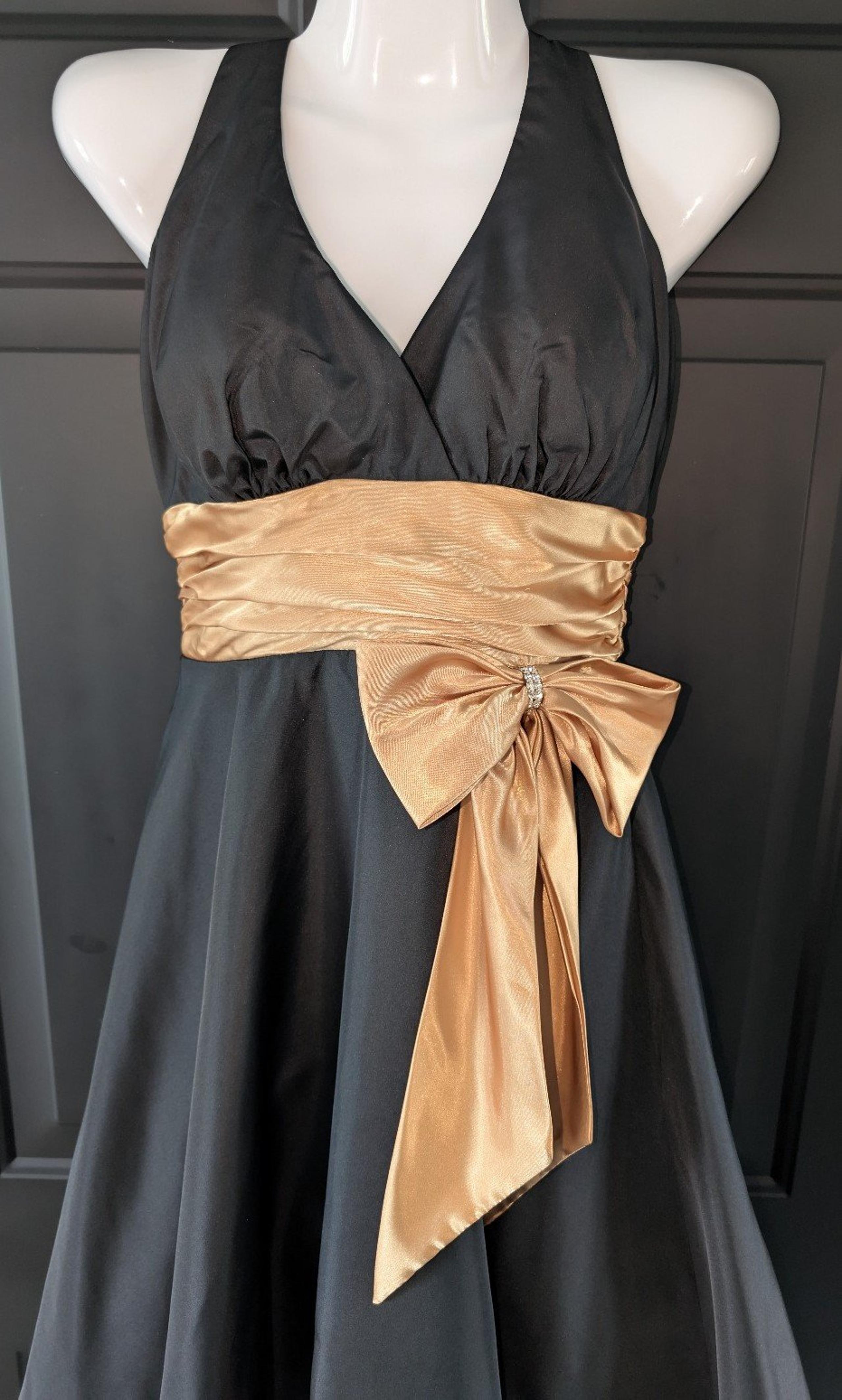 Betsy & Adam Very Rare Vintage Black Gold Dress Size 4