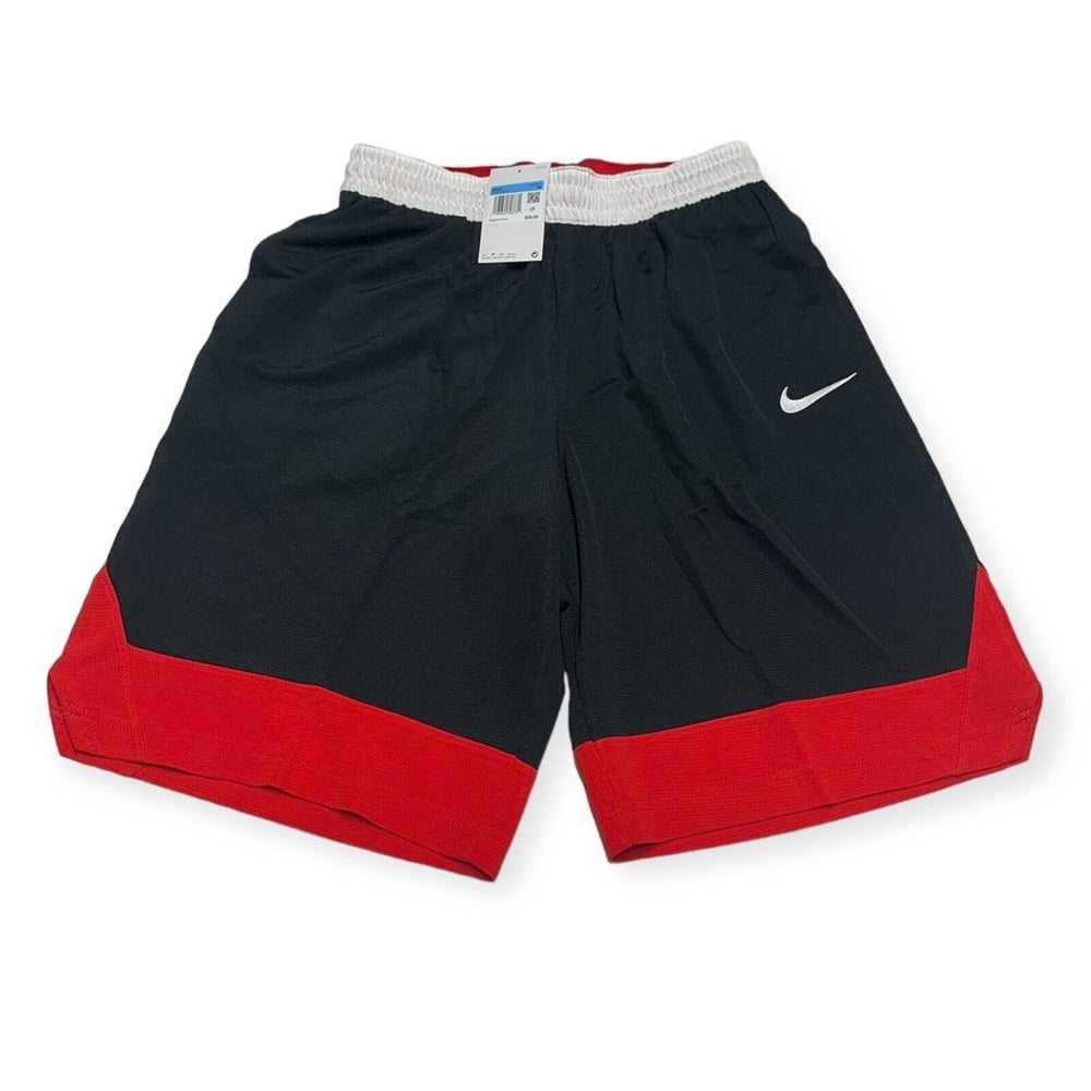 Nike Men's Dri-FIT Icon Basketball Shorts AJ3914 014 Black White Red Size M