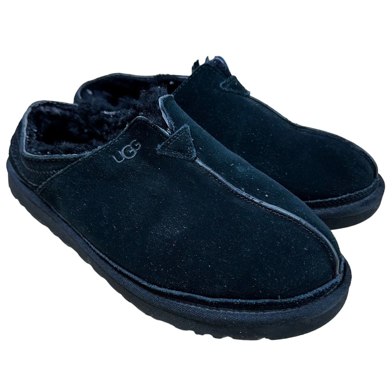 UGG Men's Neuman Black Suede Slipper Size 11 Excellent Used Condition