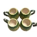 Vintage Pineapple Tea Set Teapot with Lid and 4 Matching Mugs Tropical Coffee