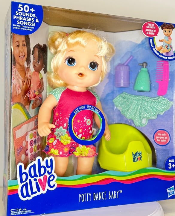 ⚡️ Baby Alive Potty Dance Baby Doll Blonde Blue Eyes E0609 Talks Tinkles NEW