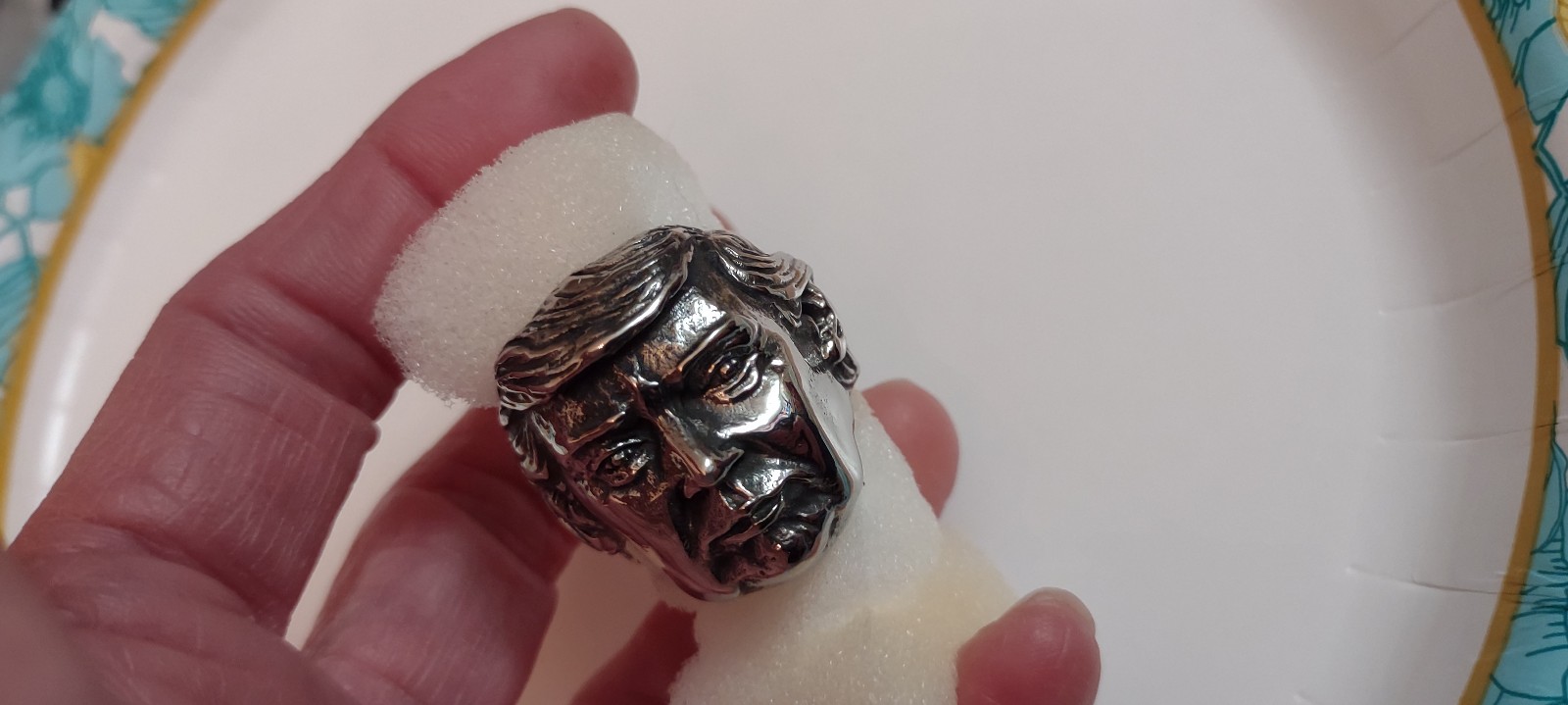 Size 10 men's former President Trump ring stainless steel