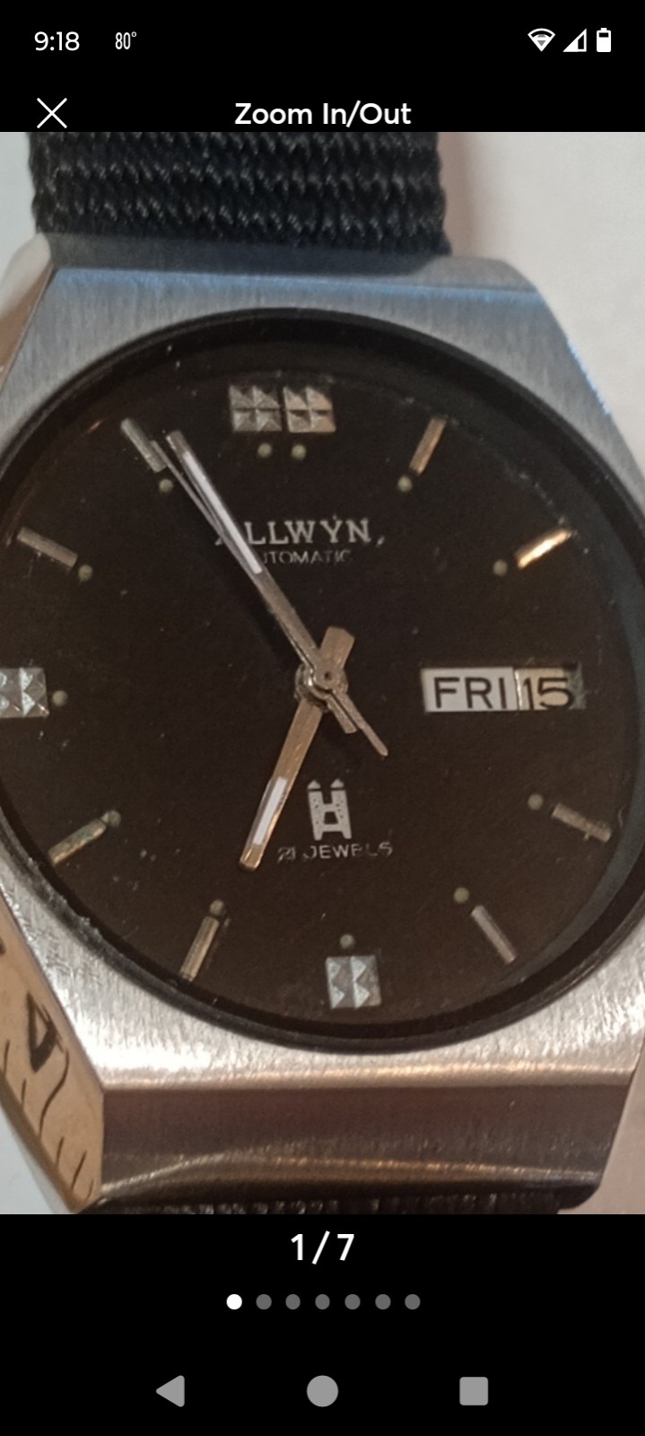 Vintage Allwyn 21 Jewel automatic wrist watch working condition very beautiful
