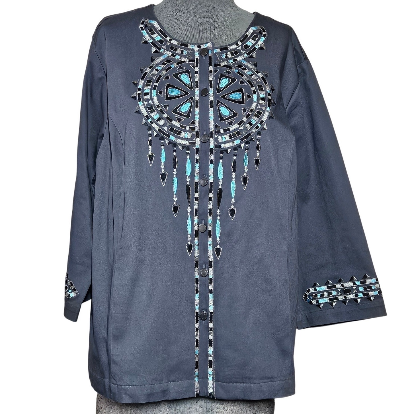 Bob Mackie Dream Catcher Kaftan Top Size XL