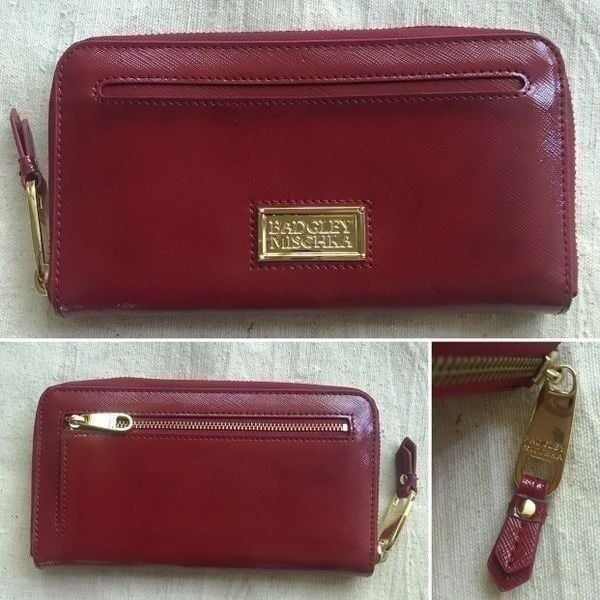 Dressy Red Patent Zip-around Wallet