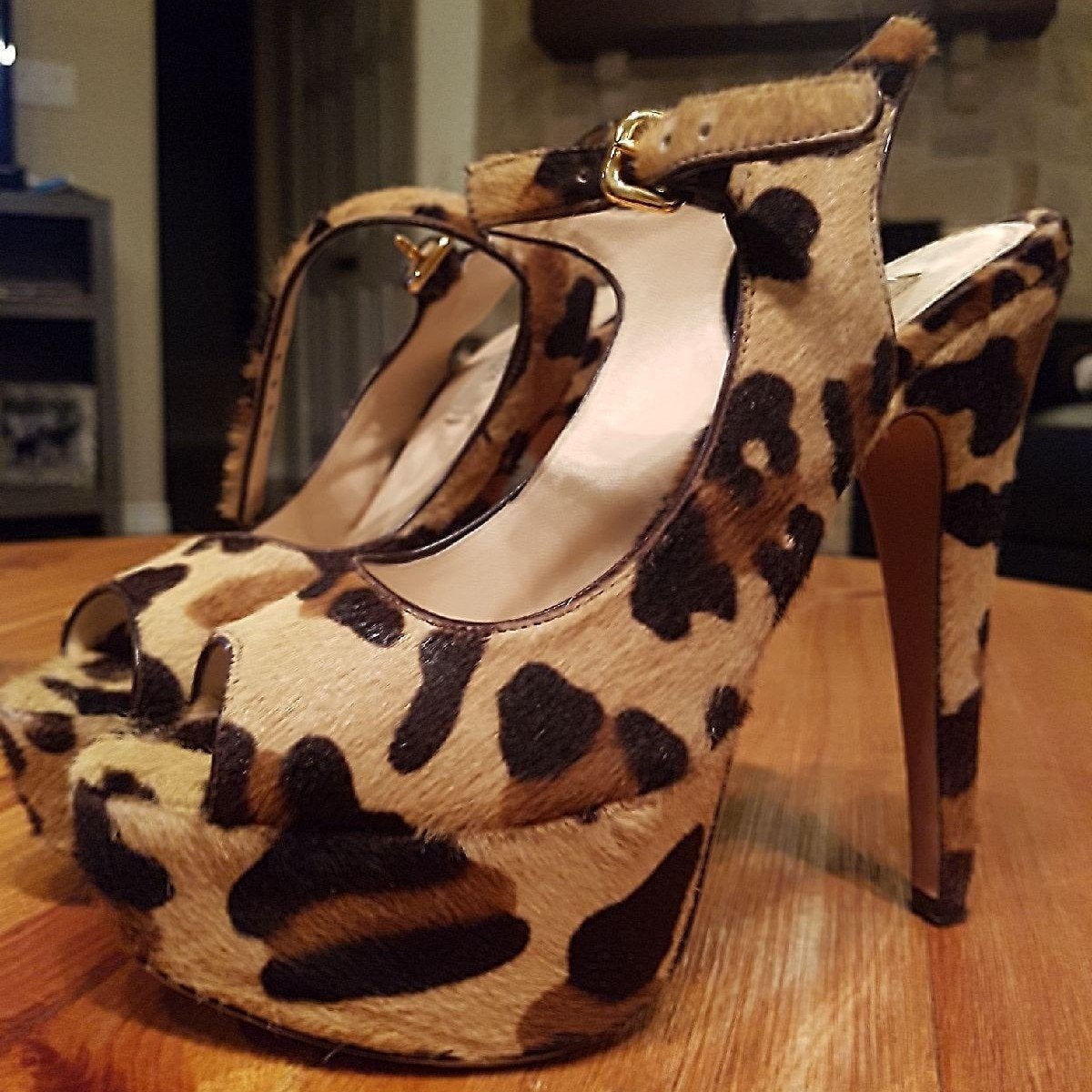 PRADA PONYHAIR PLATFORM SANDALS