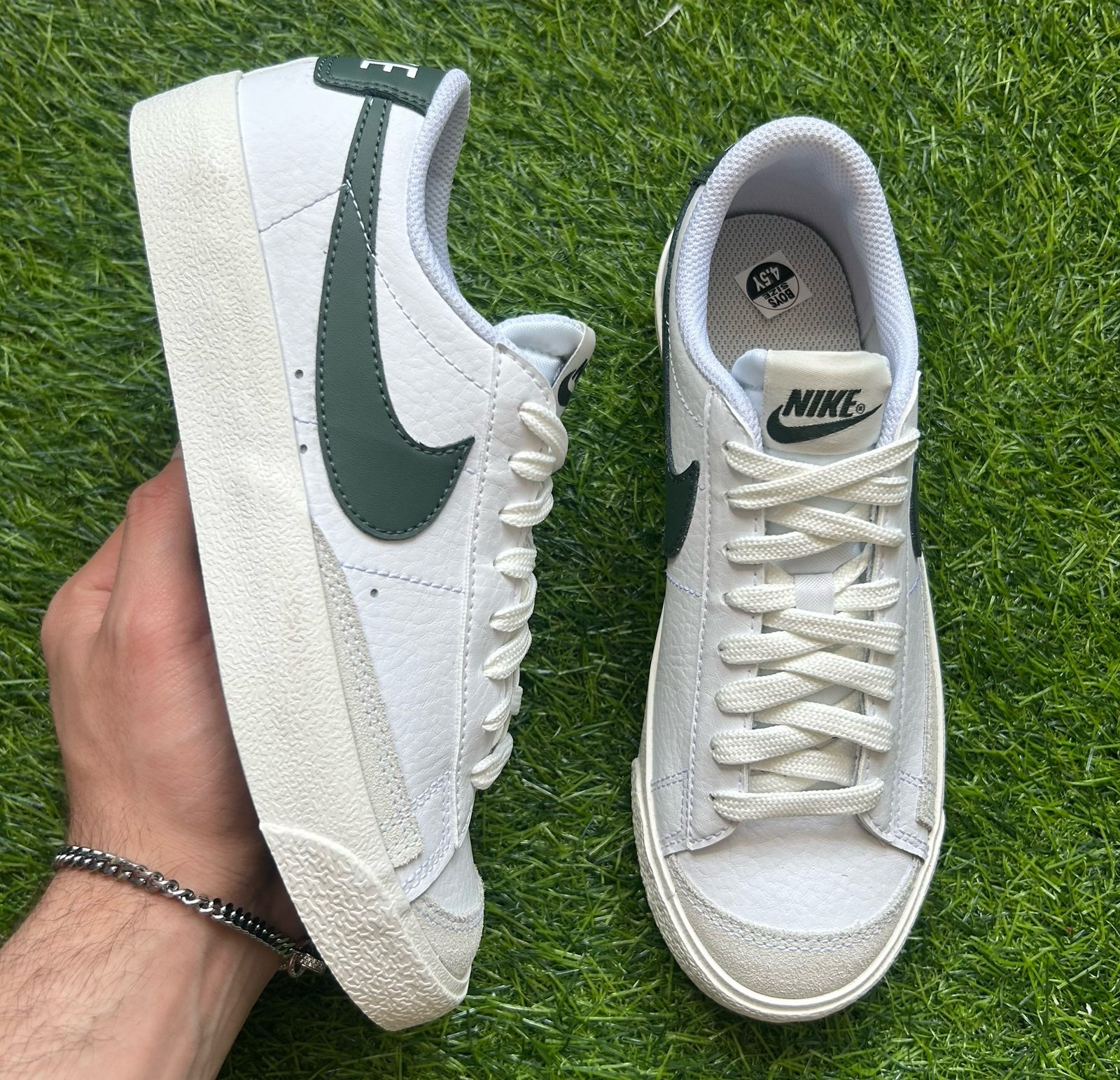 NEW Nike Blazer Low 77 White Vintage Green Size 4.5Y = Women’s Size 6