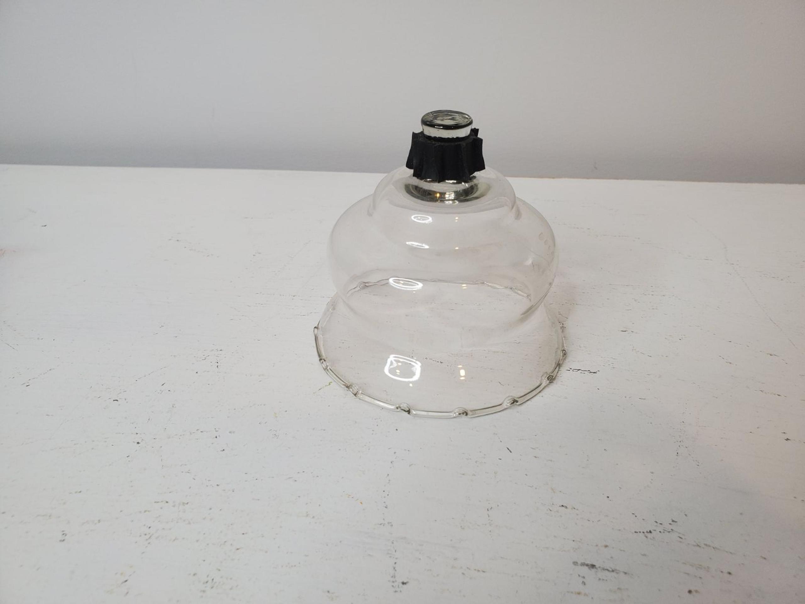 Single Homco Crimped Clear Glass Votive