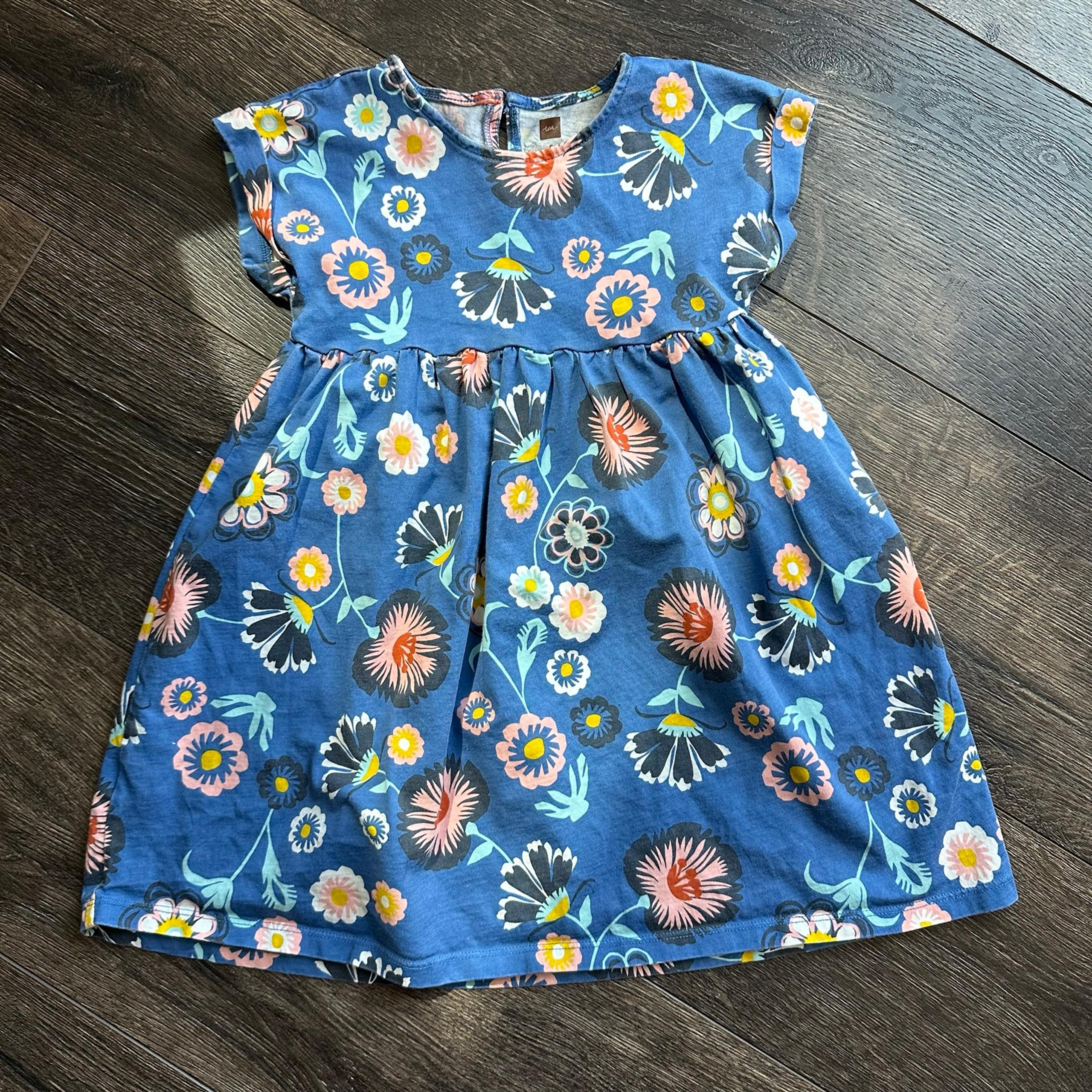 Tea Collection girls size 5 floral dress 100% cotton