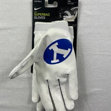 NEW Sz XXL Nike Superbad 6.0 BYU Cougars PE Football Gloves FN5717-132 White