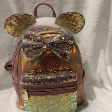 golden pink sequin Loungefly