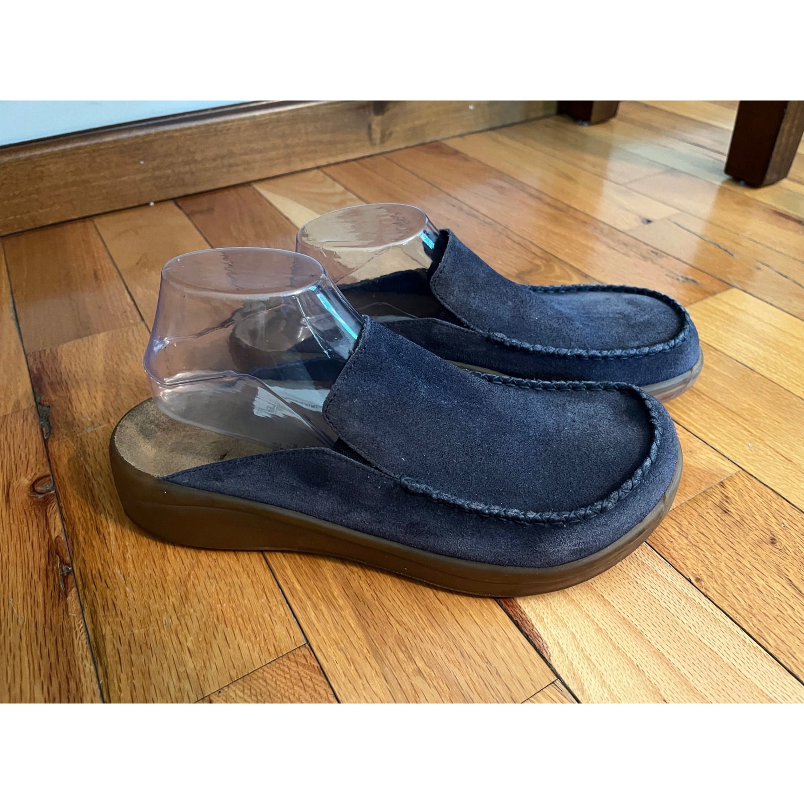 Vtg Birkenstock Tatami Slip-On Mule Men Size 10 Blue Sueded Leather