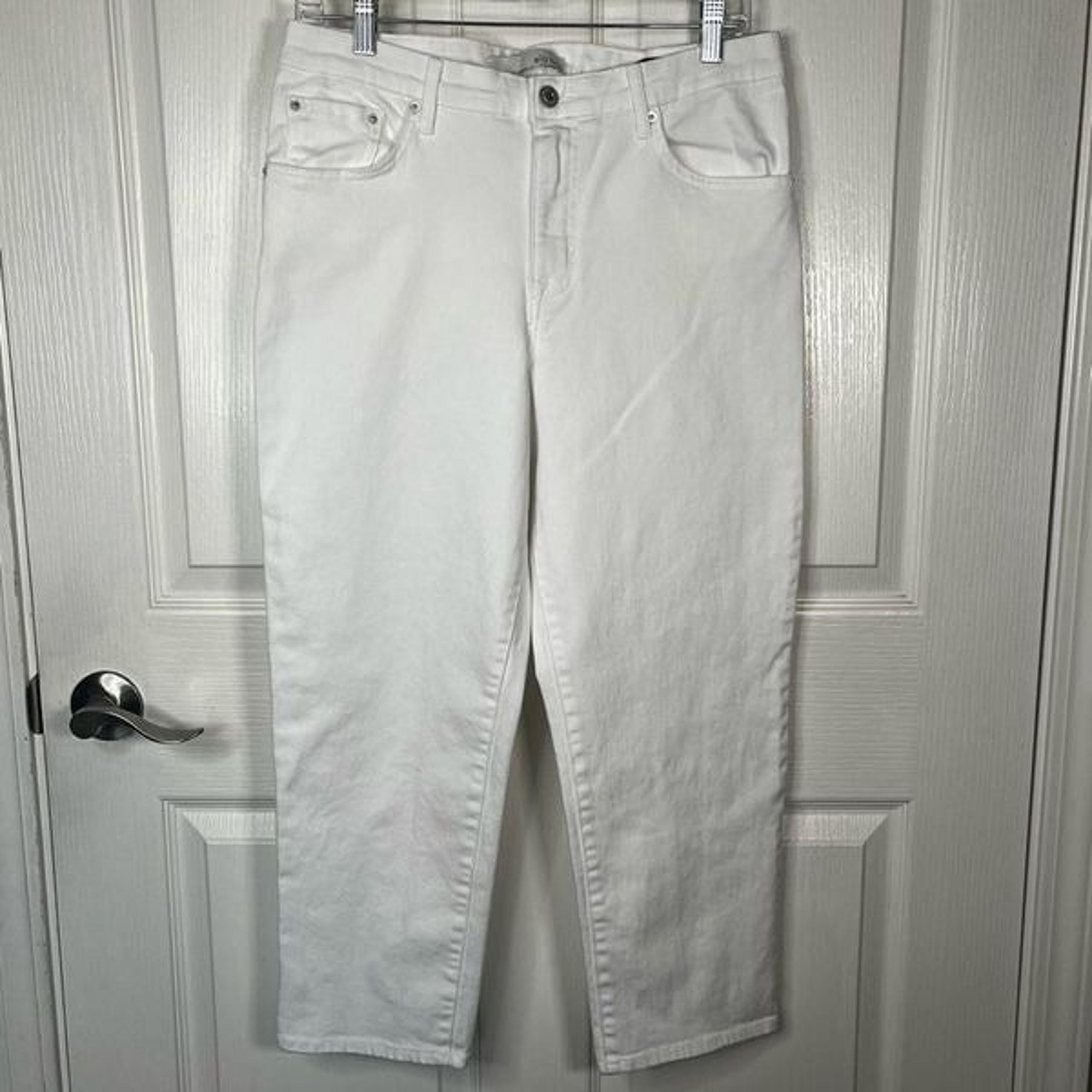Ella Moss High Waist Straight Crop Jeans Sz 10 / 30 White Cropped Jeans