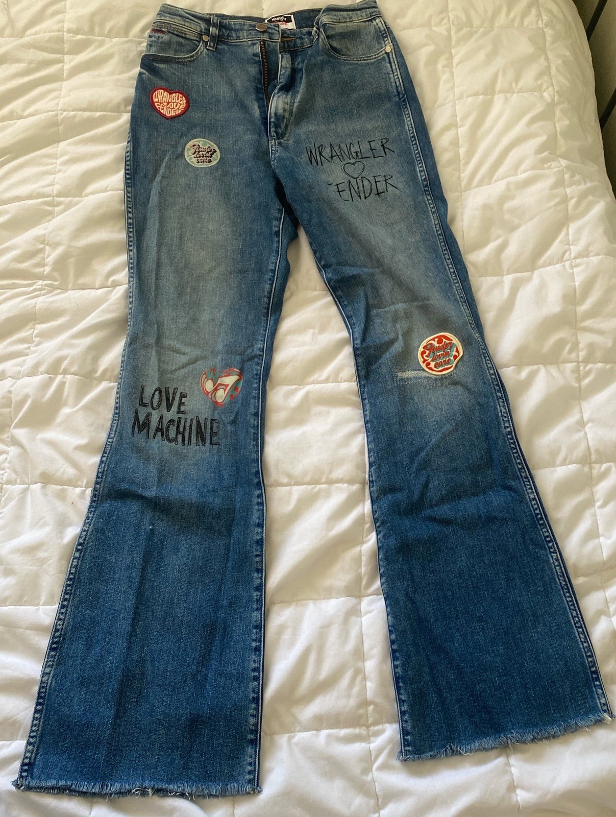 Wrangler Patched Flared 70s Hippie Jeans