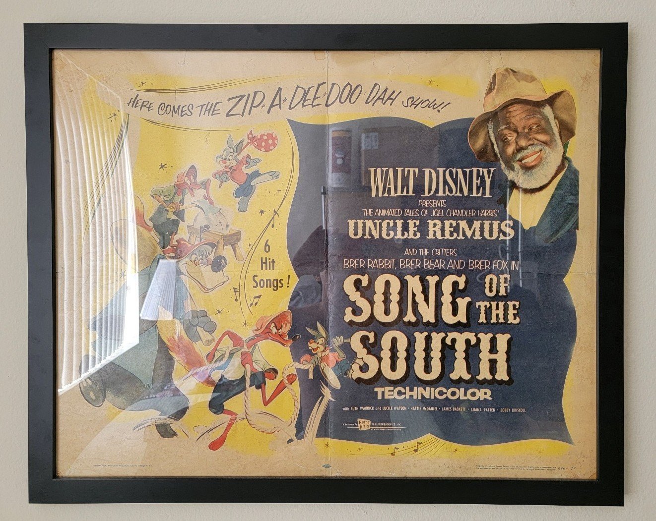 Walt Disney - Song of the South Original Half Sheet Movie Poster (1956)
